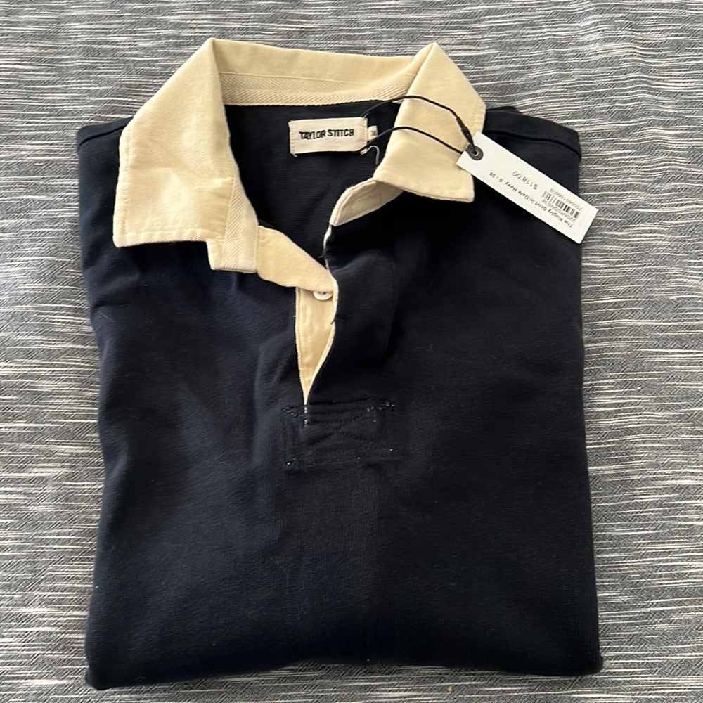 New Taylor Stitch long sleeve navy rugby shirt